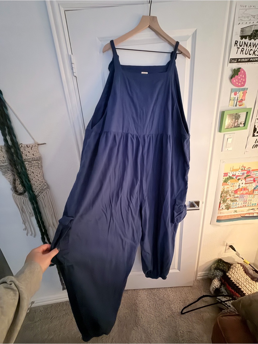Lucy & Yak Miyada Wide Leg Cargo Overalls in Brushed Cotton